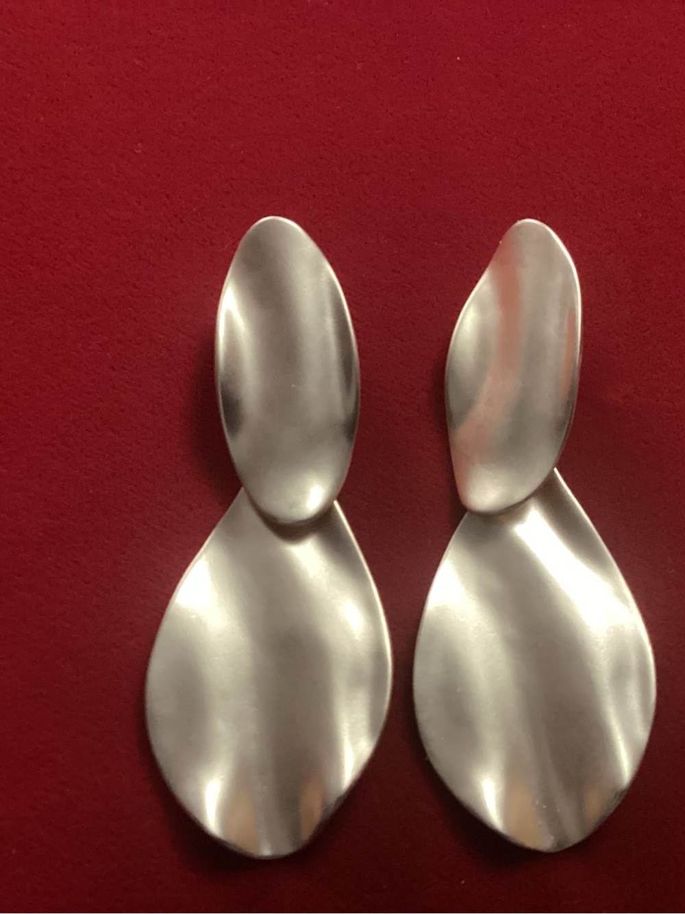 Modern Silver Matte Double-Drop Earrings - Women Jewelry